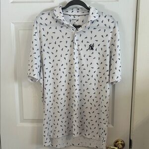Johnnie-O Performance Polo New York Yankees Sz Medium White and Navy